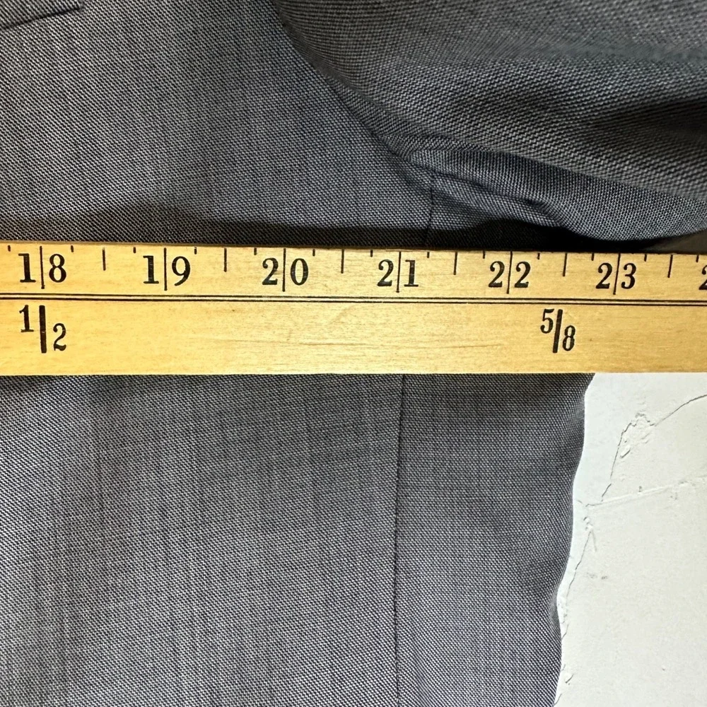 Jack Victor Elite Windowpane Wool Blazer Gray Stretch Two Button Men's Size 46R